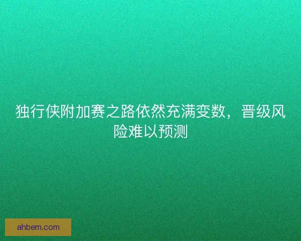独行侠附加赛之路依然充满变数，晋级风险难以预测